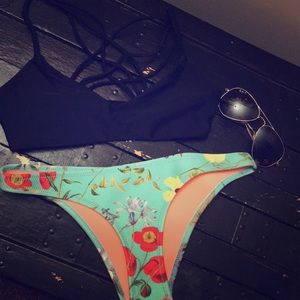 Black Braided Strappy Bikini Top